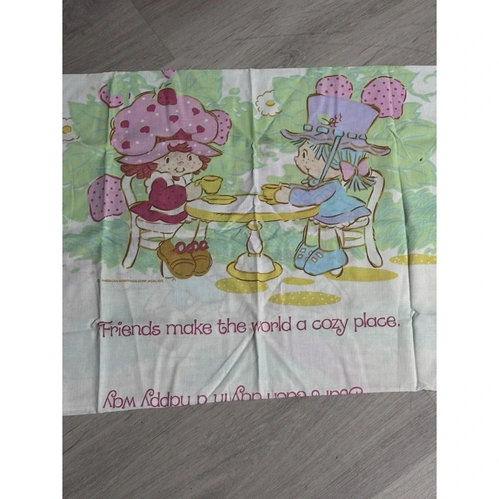Strawberry Shortcake Vtg 1980 Pillow Case 80s‎ Huckleberry Finn Blueberry Muffin